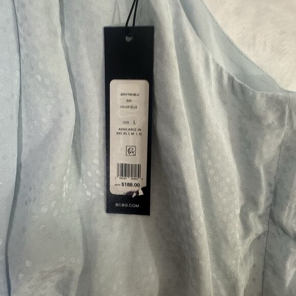 New BCBGMAXAZRIA Women Halter Neck Sleeveless Overdraped Side Tie Blouse Size L - Picture 5 of 7